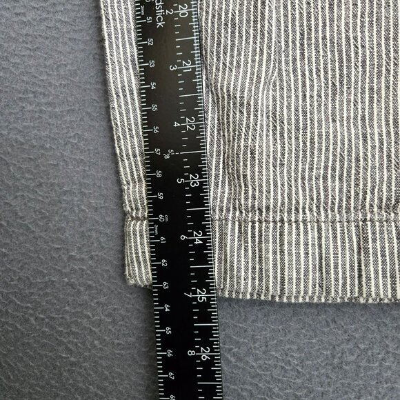 LOFT Women S Pinstripe Relaxed Linen Blend Casual Pants With Elastic Waist - Picture 9 of 13